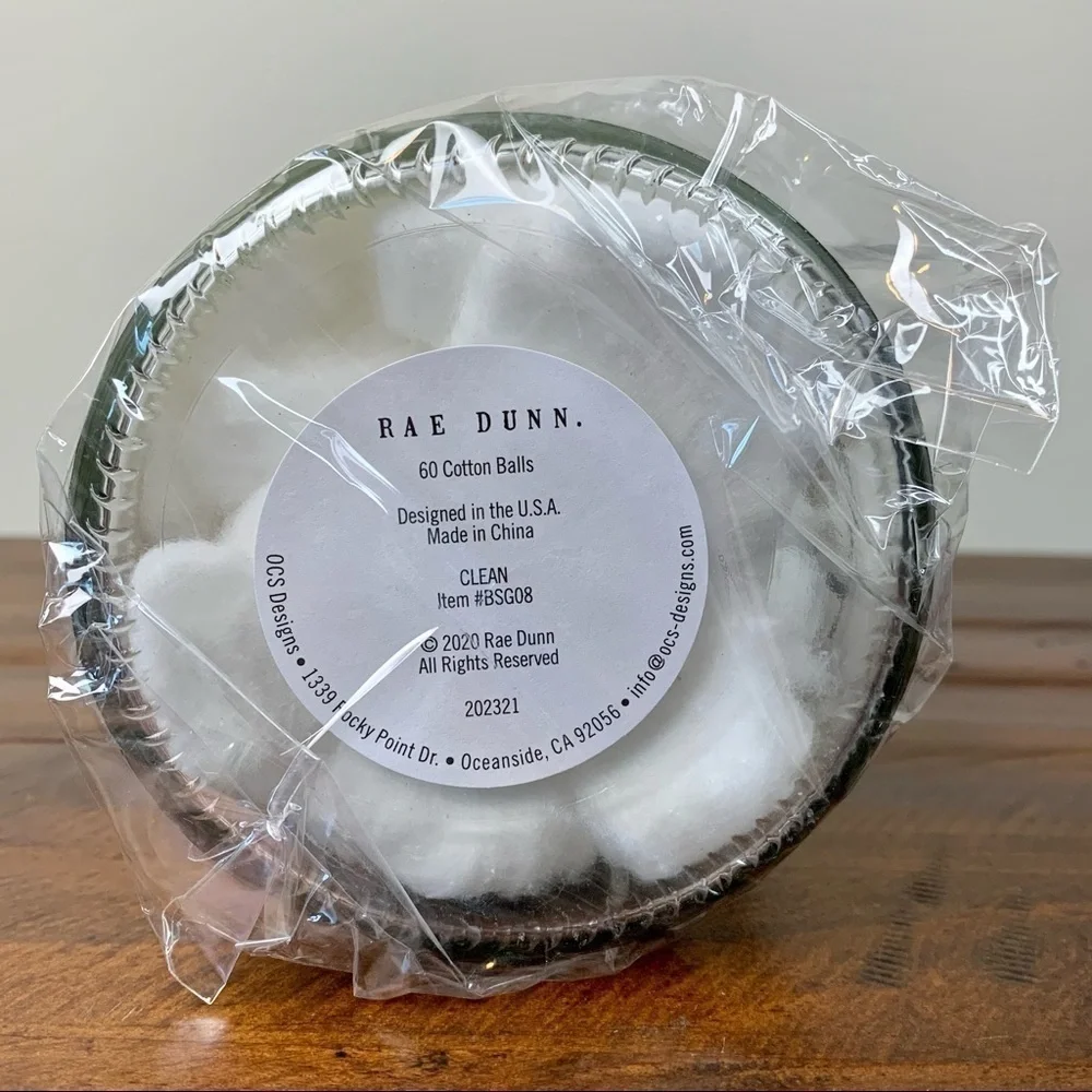 Rae Dunn Jar of Cotton Balls